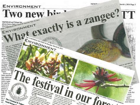 Newspaper Natural History Series The Trinidad And Tobago Field