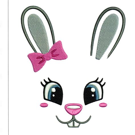 Embroidery Designs Bunny Faces Bunny Face Girl Bunny Face Boy Etsy