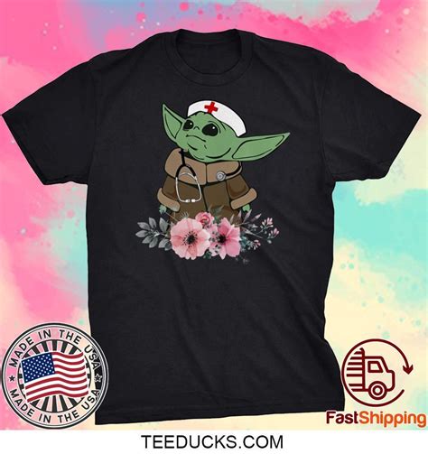 Baby Yoda Nurse Clipart Tee Shirts Teeducks