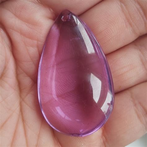 X Large Purple Glass Teardrop Bead X Mm For Etsy