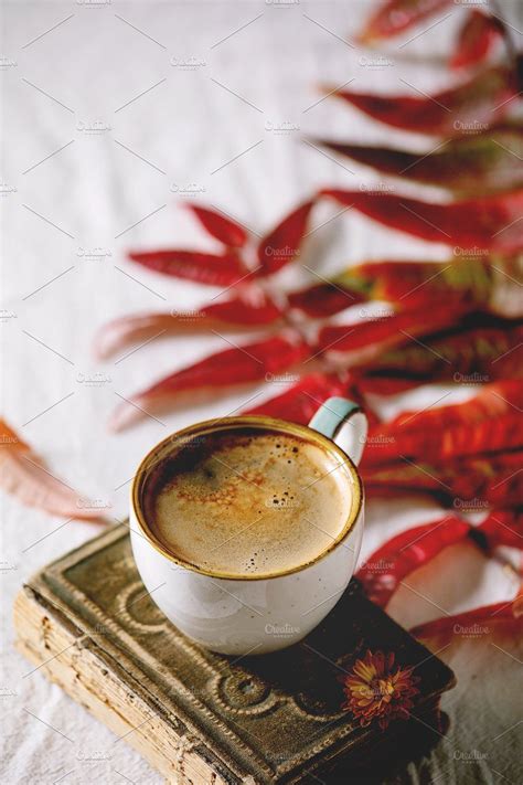 Coffee With Autumn Leaves By Natasha Breen On Creativemarket Coffee