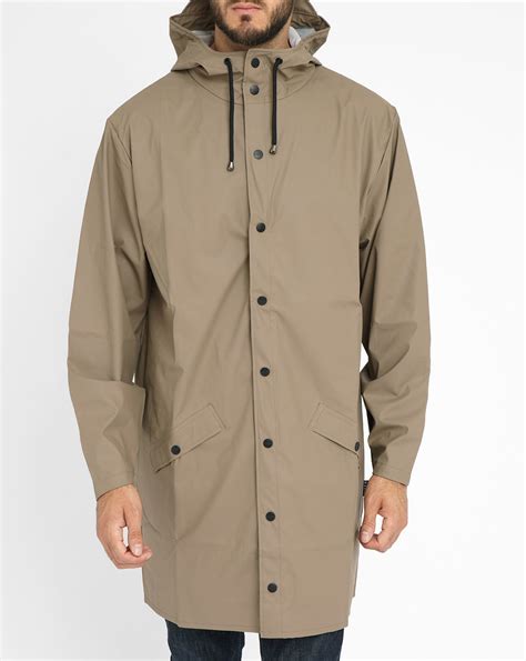 Rains Water Resistant Hooded Jacket In Natural For Men Lyst