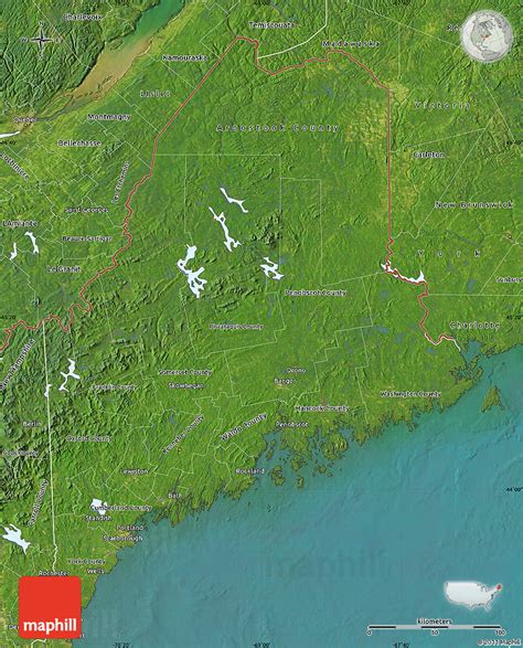 Satellite Map Of Maine