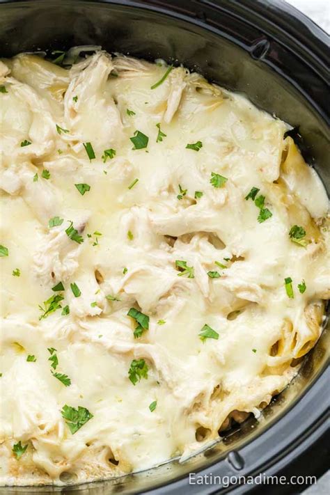 Crock Pot Chicken Alfredo Casserole And Video Easy With Jar Sauce