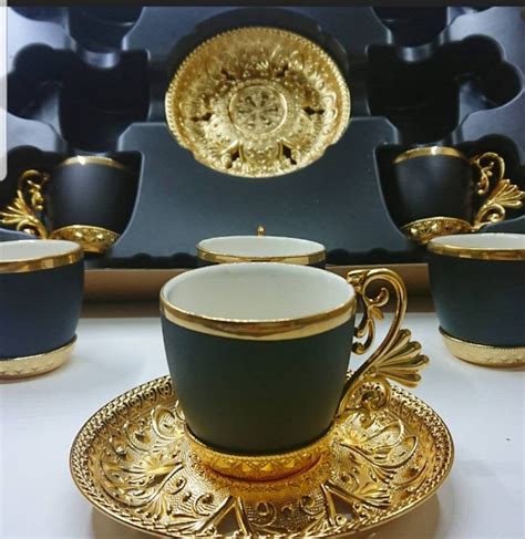 Set Of Turkish Made Coffee Cups And Saucers Handmade Tray We Are A