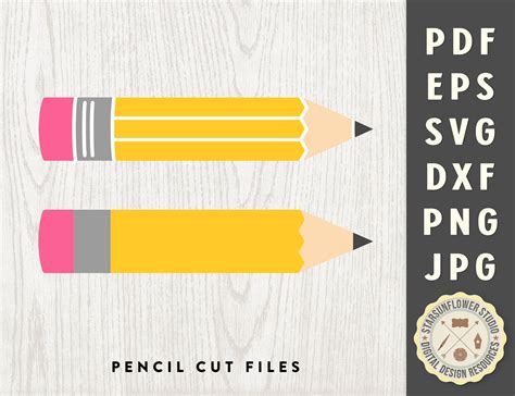 Pencil Svg Pencil Clip Art Cut Files For Cricut Silhouette Etsy