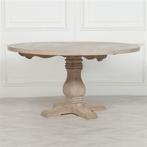 Rustic Wooden Round Pedestal Dining Table Maison Reproductions