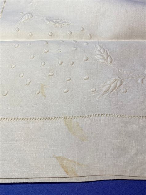 Vintage Antique Table Runner Hand Embroidered Linen Etsy