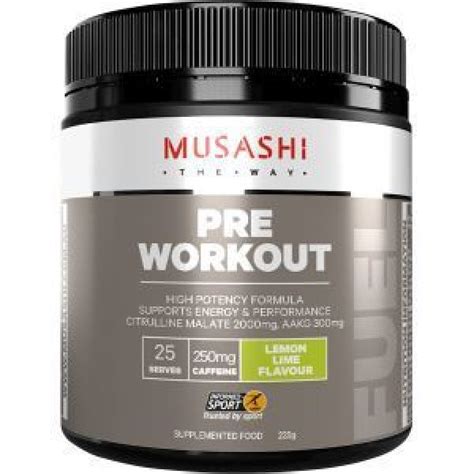Musashi Pre Workout Protein Powder Lemon Lime Energy Performance Reviews Black Box