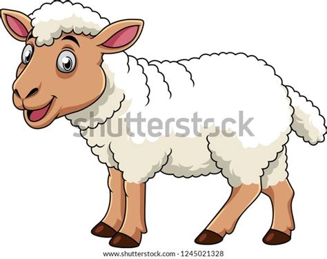 Smiling Sheep Cartoon Stock Vector Royalty Free 1245021328 Shutterstock
