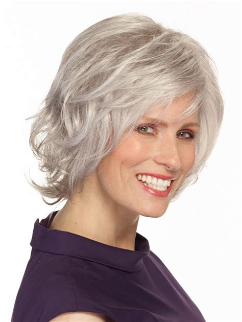 Chin Length White Hair Wigs For Older Ladies