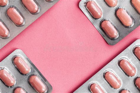 Pink Tablets In A Blister Pack Pills In Foil Blister Packs