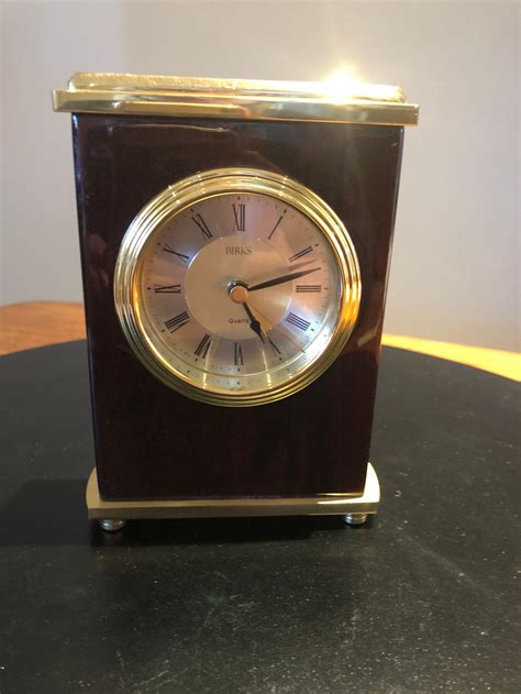 Vintage Birks Brass Quartz Mantel Clock With Cherry Shining Etsy