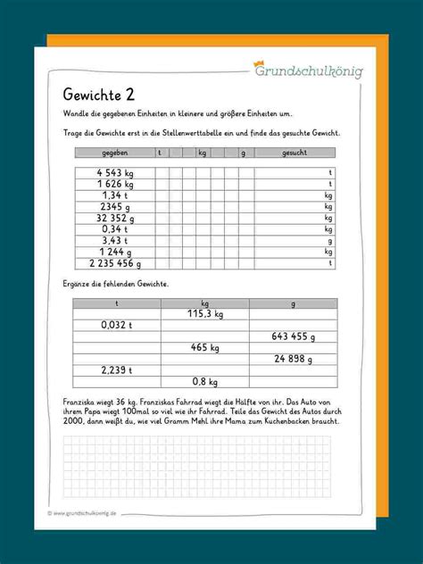 Beliebteste videos in deutsch, 3. Gewichte | Mathematikunterricht, Arbeitsblätter mathe ...