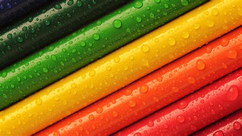 Crayons Wallpaper 4K, Pencils, Multicolor, Colorful, Water drops, 5K ...