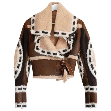 Christian Dior Vintage Shearling Jacket Brown Leather Ref229954 Joli