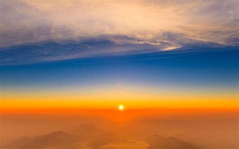 Sunset View From The Top Of Mountain 5k Mac Wallpaper Download