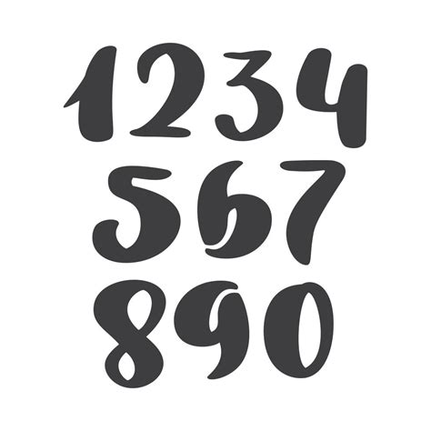 Conjunto De Vectores De Números De Tinta Caligráficos Abc Para Su