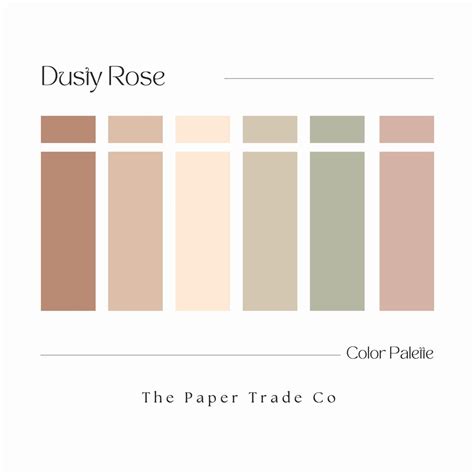 Dusty Rose Color Palette Pastel Soft Neutral Hex Color Swatches