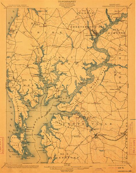 Chestertown Maryland 1901 1913 Usgs Old Topo Map 15x15 Quad Old Maps