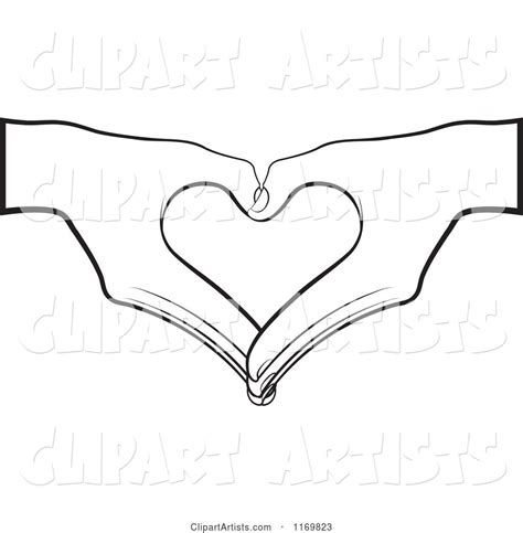Pair Of Black And White Hands Forming A Heart Clipart By Lal Perera