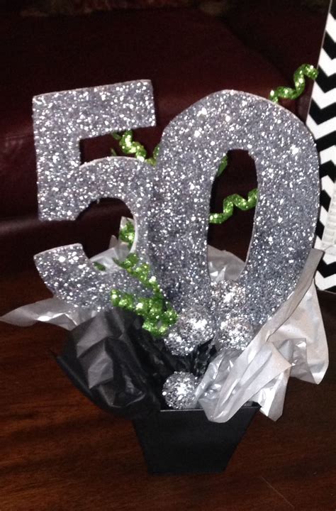 50th Party For Man Black And Gold 50th Birthday Centerpiece 50th