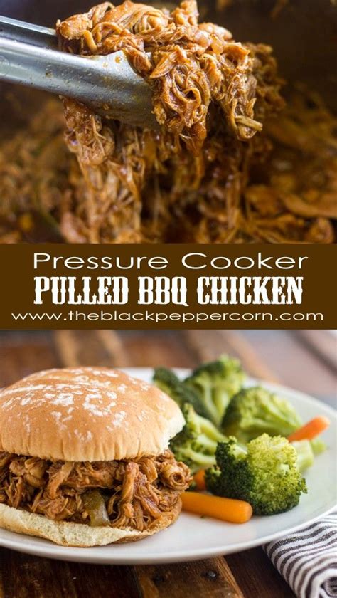 I prefer not to cook large. Pressure Cooker Pulled BBQ Chicken - cooked 20 mins for ...