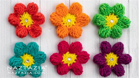 How To Crochet An Easy Spring Flower Simple Flowers By Naztazia Youtube