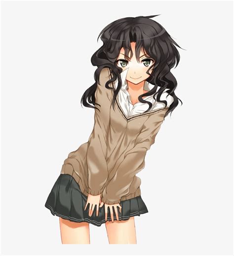 Anime Girl With Wavy Hair Cute Black Anime Girl