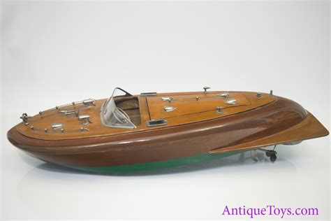 Vintage Ito Lacquered Wood Twin Sold Model Boat Antique Toys For Sale
