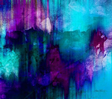 Blue Rain Abstract Art Painting By Ann Powell