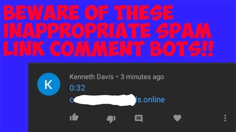 Beware Of These Inappropriate Spam Link Comment Bots Youtube