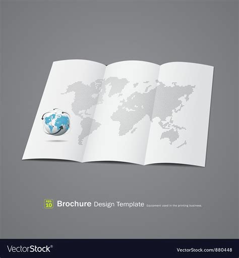 Brochure Design With Globe And World Map Vector Image