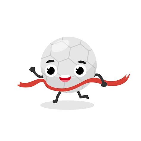 Karakter Voetbal Winnaar Voetbal Cartoon Afbeelding Premium Vector