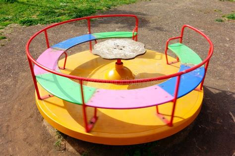 Carousel Colorful Playground Spinning Stock Image Image Of Outdoors