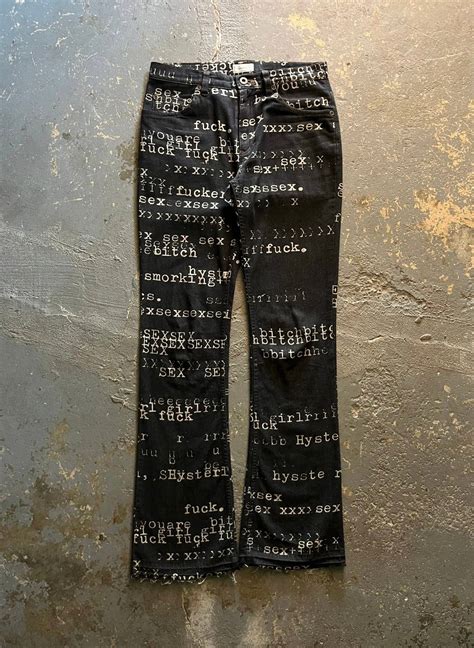 Hysteric Glamour Ss99 Sex Fuck “typewriter” Flared Jeans Grailed