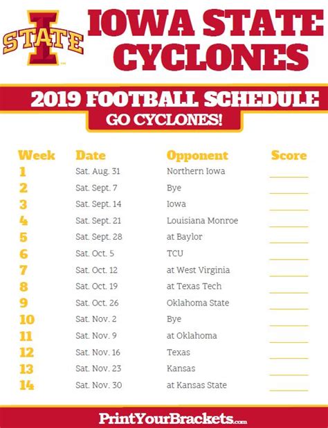 5 Iowa State Football Schedule 2023 For You 2023 Bgh