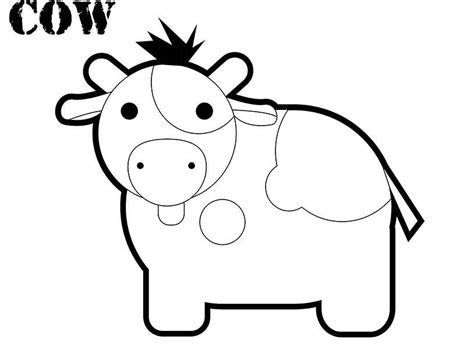 Chibi Cow Coloring Page Netart