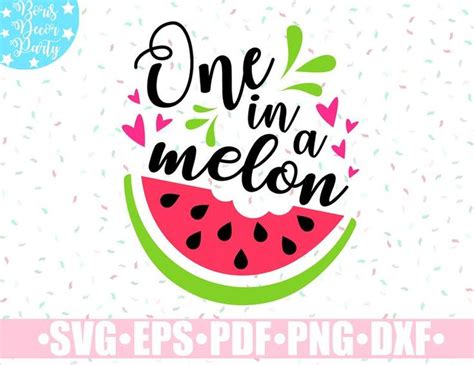 One In A Melon Svg Watermelon Svg Summer Svg Files For Etsy One