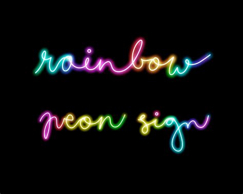 Procreate Brush Rainbow Neon Sign Etsy