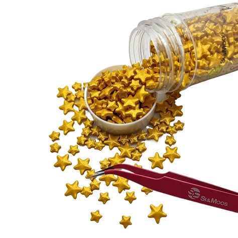Se Siandmoos Gold Star Sprinkles Edible Stars For Cake
