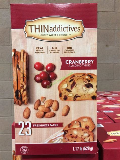 Thinaddictives Cranberry Almond Thins 187 Ounce Box Costcochaser
