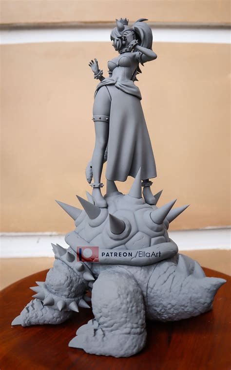 Bowsette And Bowser 3d Printed Pinup Statue Garage Kit Etsy
