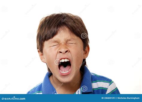 Young Boy Yawning Stock Image Image Of White Young 28688139