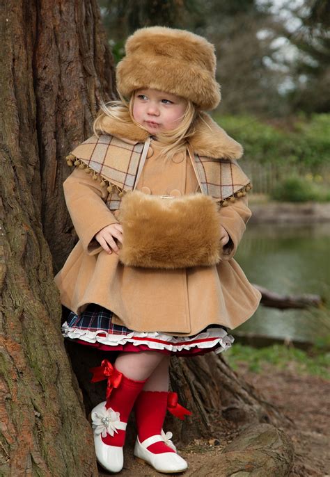 Girls Coat With Matching Hat And Muff By Couche Tot Olive Greencamel