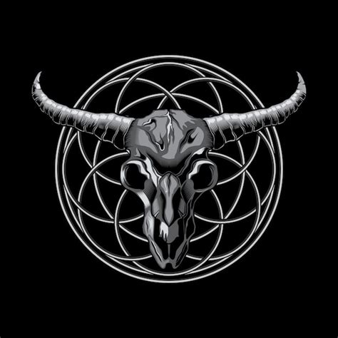 Premium Vector Skull Bull Head Artistic On Circle Ornament