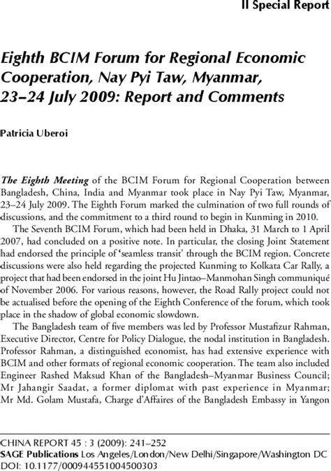 Eighth Bcim Forum For Regional Economic Cooperation Nay Pyi Taw