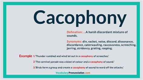 How To Pronounce Cacophony L Definition And Synonyms Of Cacophony By