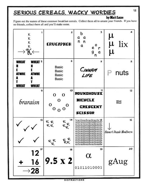 Printable Rebus Puzzle Brain Teasers Pictures