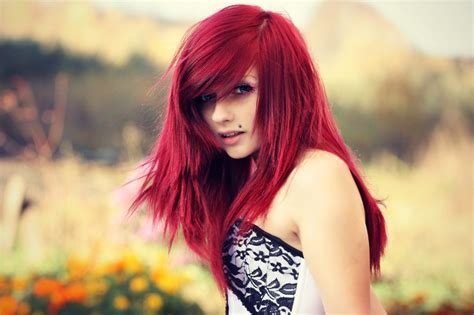 1110752 Women Redhead Model Portrait Dyed Hair Long